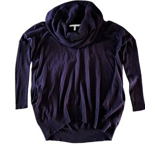 Victoria's Secret Purple Cowl Neck Sweater Knit Size S/P Cashmere Blend Pockets
